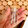 按压玻璃瓶带密封圈木盖泡茶分装瓶透明展示玻璃储物金豆豆收纳罐