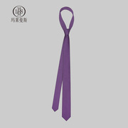 韩式领带男5cm细窄手打西装衬衫装饰女紫色亮面学院风休闲年轻潮