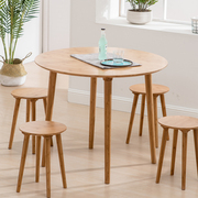 楠竹餐桌桌椅组合小户型现代简约圆桌长方形饭桌家用吃饭小桌子