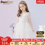 pawinpaw卡通小熊童装夏季女童印花连衣裙，公主风