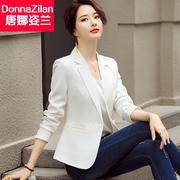 白色小西装外套女春秋韩版修身短款小个子，休闲薄款西服夏