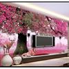 欧式简约3d立体壁画，客厅沙发电视背景墙，壁纸卧室温馨浪漫粉色墙纸