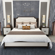 轻奢实木床白色1.5m单人床新中式，软包储物婚床现代简约主卧1.8米