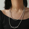 法式灰珍珠长款项链女 多层百搭时尚时髦优雅灰色珍珠项链