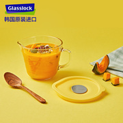 glasslock进口耐热玻璃碗麦片甜品，碗微波炉加热刻度牛奶杯500ml