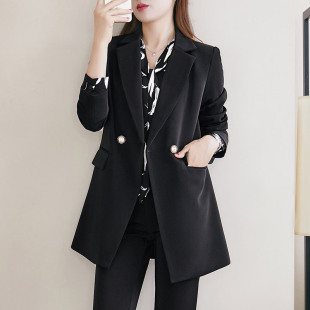 大码女士小西装外套春秋胖mm职业装工装西服修身收腰正装工作套装