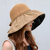 夏季黑胶遮阳帽女款帽子防紫外线，大帽檐太阳帽遮脸渔夫帽防晒草帽