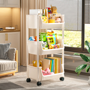 零食收纳置物架小推车移动分层玩具架子家用客厅移动带轮落地书柜