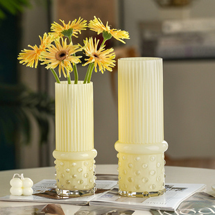 欧式简约创意中古花瓶透明玻璃水养插花鲜花网红客厅餐桌装饰摆件