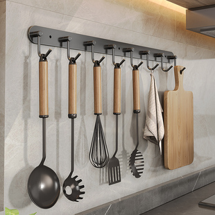 厨房挂钩免打孔 不锈钢挂杆壁挂厨具用品挂架置物架勺子铲子排钩