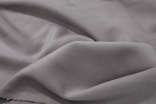 意大利温润丰厚双面羊绒淡藕荷灰色纯羊毛面料设计师大衣风衣布料