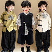 新中式童装 国潮男童唐装外套 春秋季儿童汉服中国风帅气套装