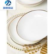 高档德梵蒂碗碟套装家用景德镇骨瓷碗筷陶瓷器56头套，碗盘子中式