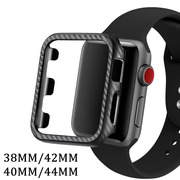适用苹果手表iwatch7/8代5/4保护壳SE轻薄表套硬壳Watch Series Ultra碳纤维边框保护套h配件45mm49/38/44/41