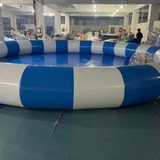儿童移动充气水上乐园设备，大型户外水上玩具游泳池蹦床跷跷板滑b