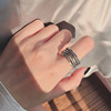 韩国泰银食指简约复古多层缠绕麻花宽面个性戒指男女开口可调节潮