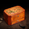 罗威钢琴漆烤漆实木首饰盒珠宝首饰收纳盒木质多层首饰收藏盒