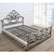 北欧铁艺双人床/简约现代/创意个性不锈钢床成人大床婚床1.8米