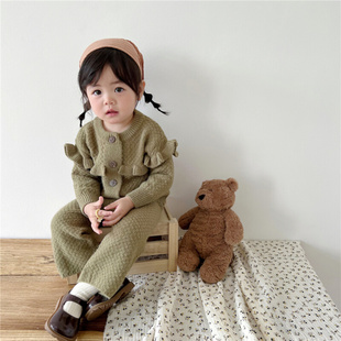 韩系秋冬装婴幼童毛线，开衫上衣百搭女童毛衣外套，休闲保暖长袖上衣
