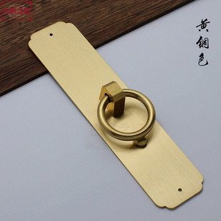 中式铜拉手柜门铜条圆环拉手中式装修窗户门扇纯铜大门铜拉手