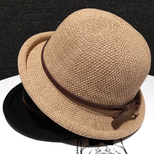 春夏礼帽帽子女夏季成人，草帽遮阳太阳帽时尚，洋气防晒帽赫本风盆帽