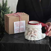 岸梵圣诞老人咖啡杯子陶瓷马克杯，大容量水杯创意可爱的伴手