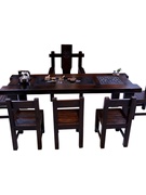 8888船木茶桌组合实木仿古中式阳办公室茶台台小茶椅几家老用套装