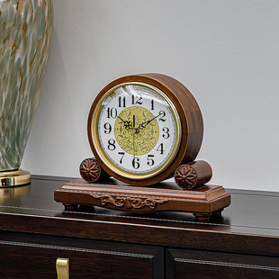 实木欧式钟表座钟客厅复古报时台式坐钟美式时钟创意家用台钟