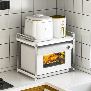 厨房置物架台面专用微波炉烤箱，电饭煲架子钢化玻璃家用多功能