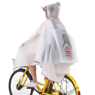 透明自行车雨衣时尚男女，电单车骑行雨披学生成人，单人骑车韩国反光