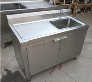 卫生间厨房不锈钢水槽单槽橱柜洗菜盆洗碗水池盆，一体成型橱柜带单