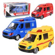遥控商务车玩具黄白蓝红玩具车遥控消防车警车快递车救护车玩具