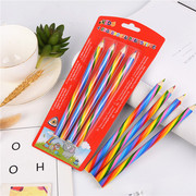 创意学生吸塑彩虹铅笔4色同芯多色儿童学生彩虹笔