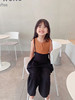 韩国童装2021夏季淑女气质百搭半开扣圆领女童条纹背心 打底上衣