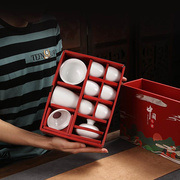 10头高白陶瓷茶具套装，功夫茶具整套商务茶具定logo