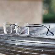 2023高档纯钛无框眼镜框商务男款眼镜架配防辐射抗蓝光近视眼镜超