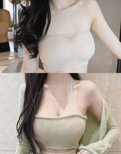菇扎baby韩国女团舞台专用果冻自然外扩抹胸内衣胸罩无肩带