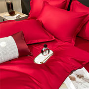 大红色枕套全棉结婚一对100%纯棉拉链式婚庆纯棉印花单双人枕头套
