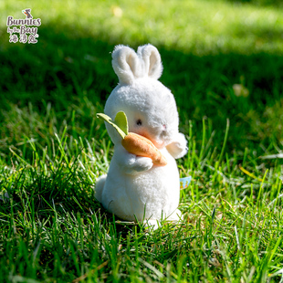 海湾兔bunnies白色小兔子毛绒，玩具儿童布偶，娃娃生日礼物公仔玩偶