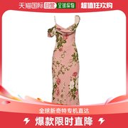 香港直邮潮奢 REFORMATION 女士Reya粘胶纤维褶皱领迷笛连衣裙