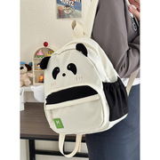 可爱卡通熊猫双肩包包女ins软妹少女，背包休闲搞怪学生上课小书包