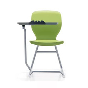 时尚学生塑料培训椅大写字板带书蓝职员听课椅桌椅一体会议室椅子