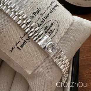 周的的s925纯银韩版小众，设计感表带简约锆石，手链质感时尚手饰品