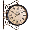 欧式复古双面钟表挂钟客厅静音，装饰美式艺术，挂表创意工艺个性时钟