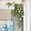 仿真玫瑰花藤蔓客厅室内阳台空调，管道庭院装饰假花藤条，墙壁挂绿植