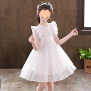 女童连衣裙夏季天使公主裙，女孩蓬蓬纱裙儿童，白色婚纱裙六一表