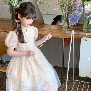 女童汉服连衣裙夏装，2024儿童裙子夏季新中式小女孩，中国风纱裙