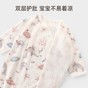 和尚服新生婴儿儿衣服夏季薄款初生儿空调服纯棉爬爬服宝宝连体衣