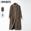 kaiser凯撒进口绵羊皮，大衣2023冬季立领，长款水貂毛领真皮皮衣女