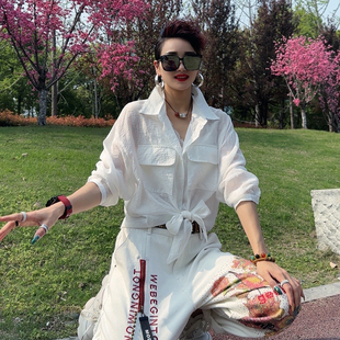 春季时尚长袖衬衫女装设计感韩版宽松气质休闲大码衬衣-1808